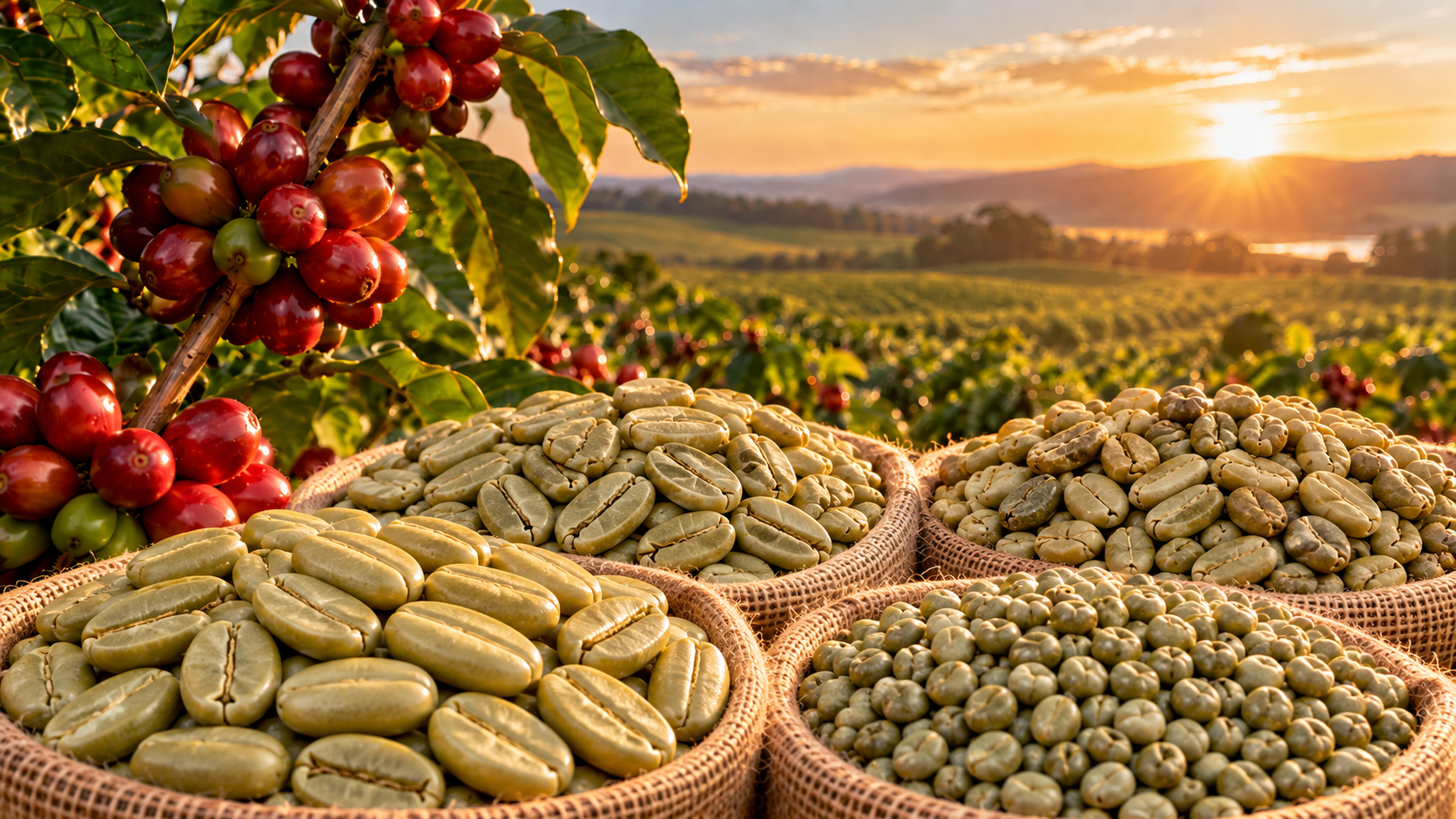 Brazilian green coffee beans
