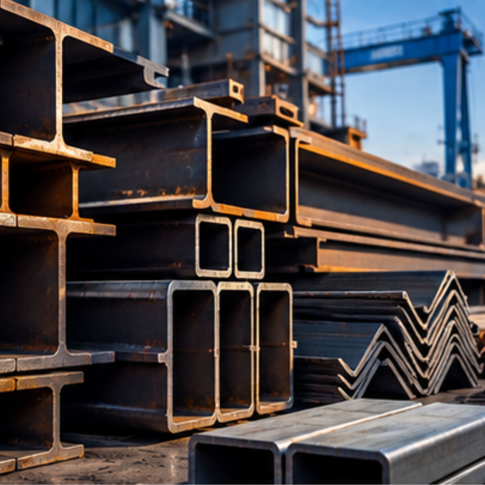 Structural steel beams profiles angles and channels